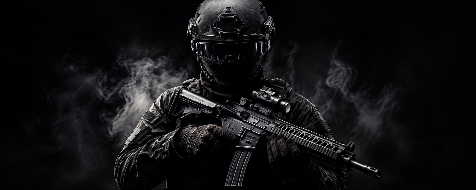 Operator mit taktischer Ausrüstung — DarkZone Eventformate Tactical Lasertag